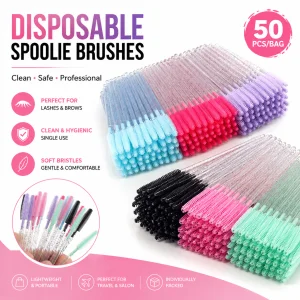 Wholesale Silicone Mascara Wands Disposable Eyelash Lash Brush Spoolies Lash Extensions Eyelash Lash Spoolie Mascara Wand Brush