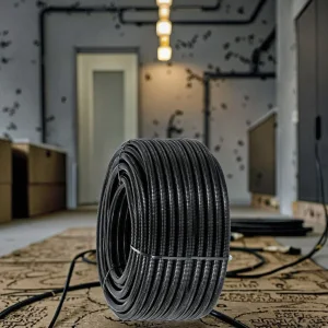 Black PA66 Plastic Corrugated Cable Sheath Thickened Flexible Wire Black Plastic Pipe Threaded Connection Electric Conduit PE PP