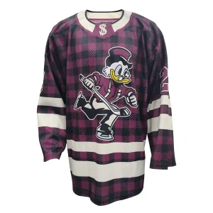 Custom Red Grid Ice Hockey Jerseys