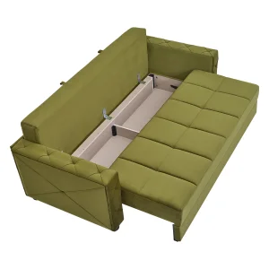 European Tufted Modular Loveseat Fabric Upholstered Inflatable Foldable Sofa Bed for Apartment and Hotel Living Room Furniture