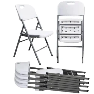 Peru Event Classic: Blow Moulded White Folding Chair for Lima Conference & Exhibition Centers