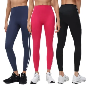 Wholesale Color Blocking Active Bottoms No Front Seam Tight Fit Sports Pants High Waist Gym Yoga Leggings for Women Quality