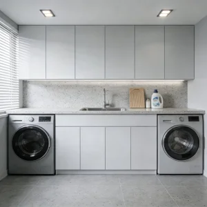 Practical Laundry Cabinet with Multi Storage Compartments