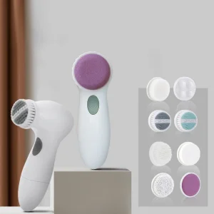 Home Use Beauty Equipment Soft Silicone Electric Sonic Facial Cleansing Spin Brush Deep Cleaning Waterproof Scrubber Exfoliating