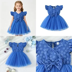 Blue Floral Party Dress