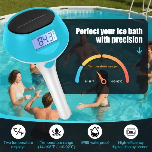 Floating Solar Pool Lights Thermometer