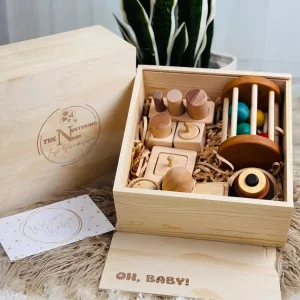 Montessori Neutral Wood Development Toy Gift Box