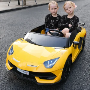 Licensed SVJ Kids Electric Ride-On Car with Two Seats 12V Battery Operated for Children Rc Car