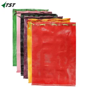 100% Saco de Rede Tubular de Vegetais PP para Batatas 10kg 25kg 50kg Sacos de Rede Vermelhos