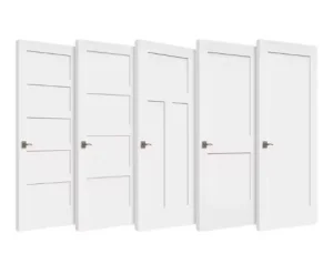 30*80 2 Panel White Primed Interior Shaker Style Slab Doors Wood MDF Modern Molded Room Doors Internal Bedroom Doors for Houses