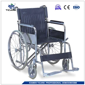 Drop Back Handle Indoor Extra Wide Wheel Chair Lightweight Travel Wheelchair