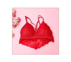Wholesale OEM Service Women's Casual Lace Camisole Bralette Embroidery 100% Cotton Breathable Underwear Set Chest Pad Removable