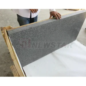 Flamed Brushed Black Basalt Stone Tile G684 Flamed Granite Tile G684 Basalt