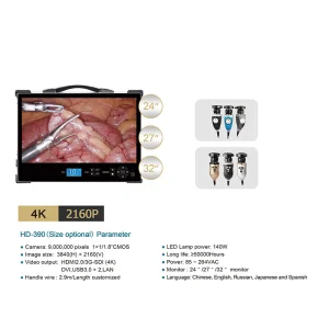 portable 4K Vertical Endoscopic Camera System with 9 Million Pixels