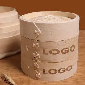 Durable Classic Bamboo Steamer Set Mini Kitchen Steamer Basket Commercial Dumpling Cooking