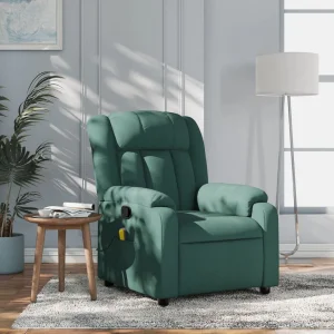 Dark Green Fabric Massage Recliner Chair