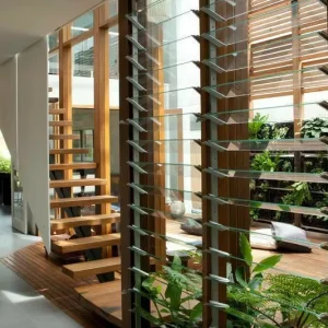 CE AS2047 Custom Adjustable Aluminum Glass Louver Window with Heat Insulation Glass Jalousie Louver Window for Villa