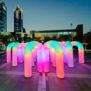 Inflatable Luminous U-shaped rainbow Arch Colorful Color-changing Outdoor Celebration Decoration Layout Gas Model Custom Lamps
