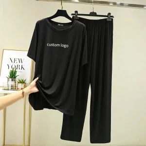 Pijamas de bambú viscosa para mujeres, ropa de dormir de lujo para mujer, conjunto de pijama