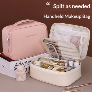 New Fashion Large Capacity PU Zipper Storage Makeup Bags Portable Travel Tote for Bag Make up Brush Cosmetic Case