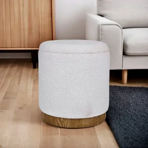 Round Boucle Ottoman
