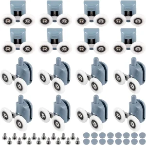 Double Wheel Low Noise Shower Door Rollers Easy Clean Door Roller Shower Cabinet Bathroom Pulleys Rollers
