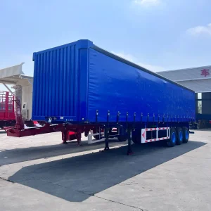 Best Selling Cargo Transport Dry Van Type Box 60 Tons 40FT Opan Wing Van Box Semi Trailer Curtain Semi Truck Trailer