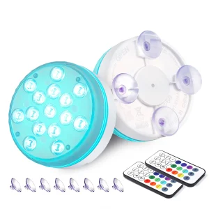 Led Pool Lamps RGB Underwater Pond Lights Waterproof Magnetic Bathtub Light Hot Tub Light with Suction Cup