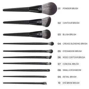 Classic Black Makeup Brush Set