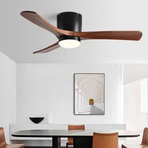 52 Inch Ceiling Fans with Lights and Remote Control, 3 Down Rods Outdoor Ceiling Fan with Light, Dimmable LED Light, Noiseless Motor &amp; 3 Reversible Wood Blades