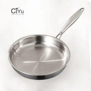 Five-layer 20-30 Cm Uncoated Thickened Food Grade Skillets Nonstick Household Fry Pans 304 Stainless Steel Non Stick Frying Pan