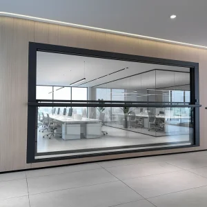 Electric Lifting Intelligent Vertical Opening Aluminum Alloy Window with Heat Insulation for High-rise Buildings and Villas
