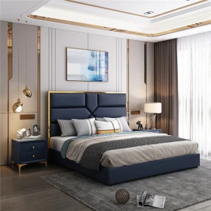 Italian King Size Leather Bed