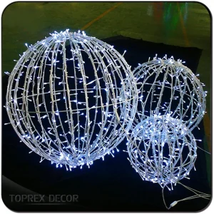 Toprex Holiday Christmas Outdoor Shopping Mall 3D LED Ball Motif Festival Decoration Light
