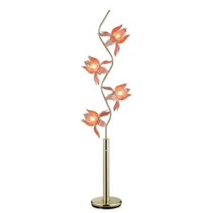 أفضل مصباح أرضي حديث بتصميم زهرة من الحديد والزجاج لغرفة المعيشة أو النوم للقراءة والدراسة مخصص