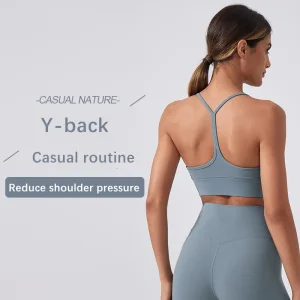 Xsunwing Women Sexy Fitness Strappy Breathable Shockproof Yoga Bra Women Y Back High Impact Sports Bra Gym Active Wear Wdq200
