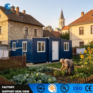 Villa de acero ligero engrosado anti tifón para familia unifamiliar, hogar modular para inmigrantes en islas costeras
