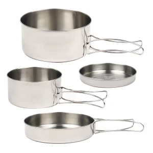 Promotion Frying Pan Lightweight Backpacking Stainless Steel Picnic Hiking Camping Cookware Set