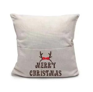 16 Inch Sublimation Pocket Linen Pillow Covers for DIY Christmas Reading Gifts