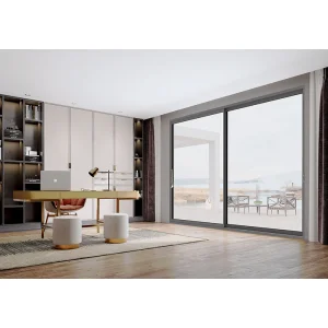 Balcony Entrance Aluminum Glass Door with Lifting Fuction Aluminum Sliding Door Broken Bridge System Interior Entry Door