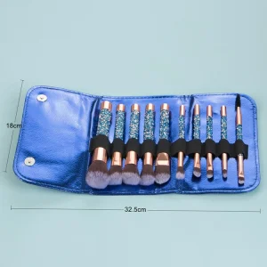 10PCS Conjunto de Pincéis Profissionais Personalizado com Cabo de Cristal