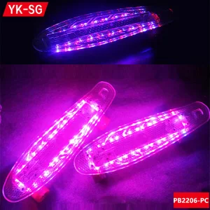 LED Patineta LED Light Wheels Skateboard Electric Skateboard with Transparent Deck