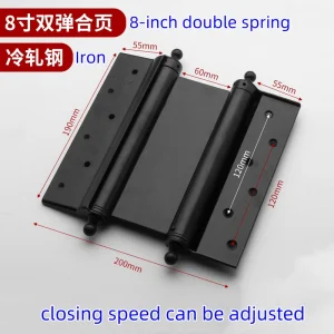 Two-Way Double Action Door Soft Close 8 Inch Iron Spring Hinge for Flex Cafe Saloon Cowboy Swing Door