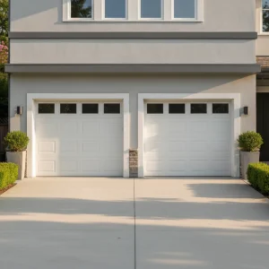 Automated Double Garage Doors Customizable Steel