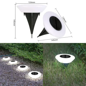 Waterproof New Solar Ground Light Park Landscape Powered Rechargeable Panel Decorative Lawn Floor Pathway Lights Garden