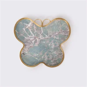 High-Quality Butterfly Porcelain Plate Brass Tray
