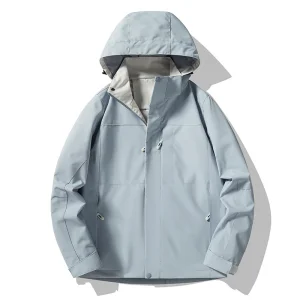 Oem Customized Logo Design Trendy Sports Leisure Windproof Waterproof Detachable Hooded Jacket Men Sports Jacket