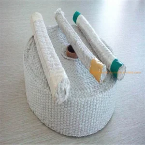 1260c Heat Insulation High Temperature Ceramic Fiber Stainless Steel Wire 3 Inch Diameter Fibre Textiles Round Square Twist Woven Rope for Equipment Sealing