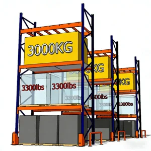 500-3000kg Capacity Heavy Duty Pallet Rack System for Warehouse Storage Efficient Stacking Shelves