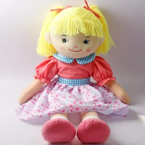 Blond Hair Wearing Floral Dress Lovely Stuffed Toy